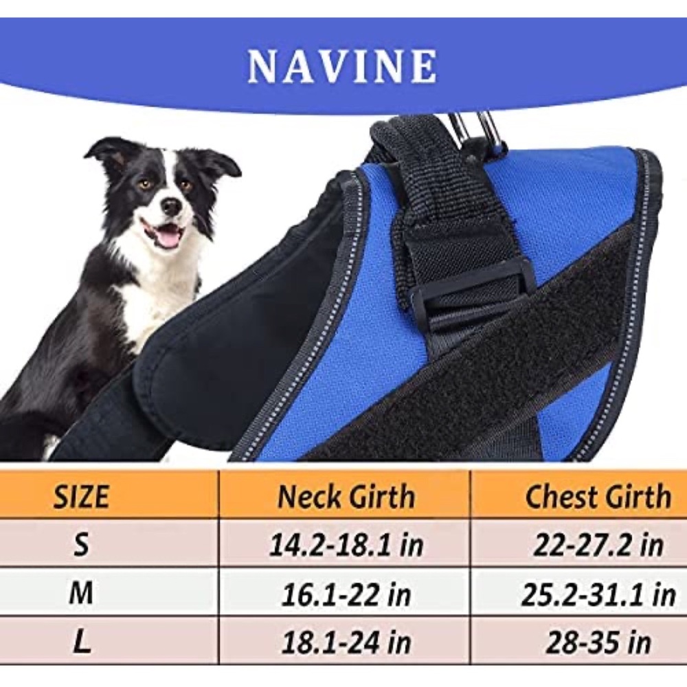 Dog Adjustable Walking Pet Harness Reflective Breathable Vest with Handle Blue S - Picture 3 of 6